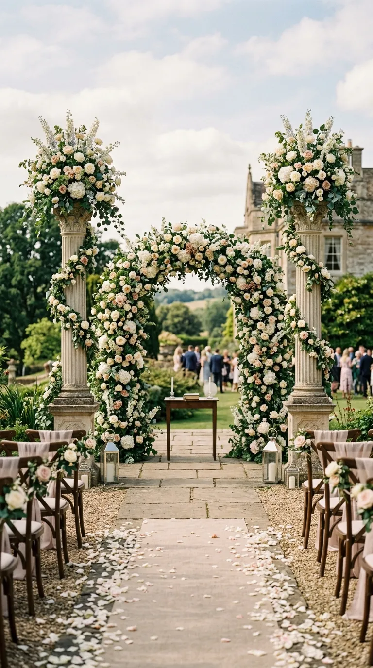 Arcos y columnas florales