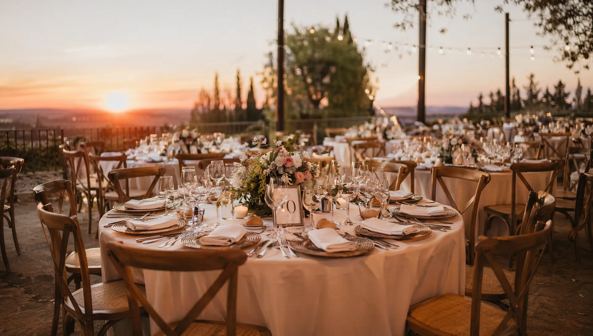 Banquete al atardecer